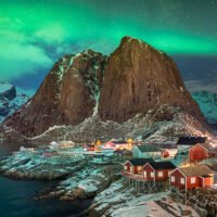 Hamnoy de nuit, Lofoten, avec aurore boréale. Une photo « iconique » réalisée en 2018.