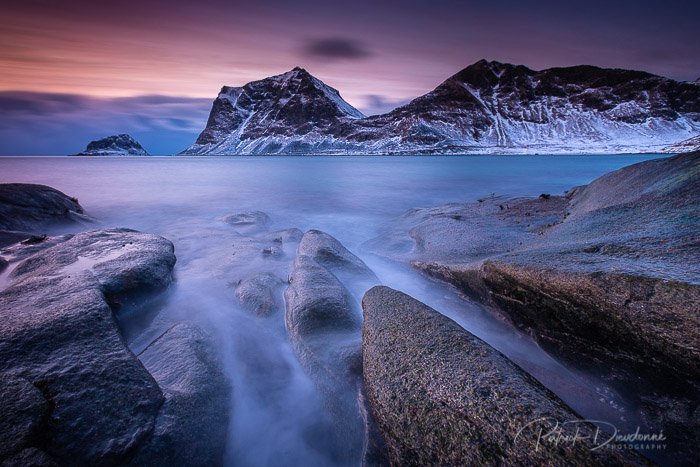 Lofoten, perspective au crépuscule.
